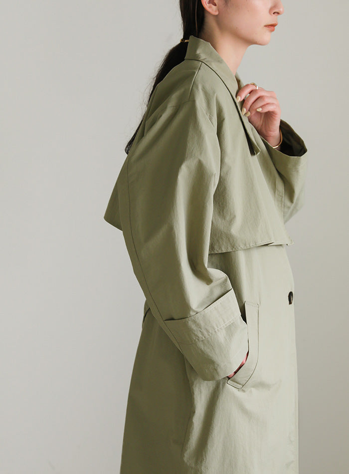 ナイロンワッシャースタンドネックコート