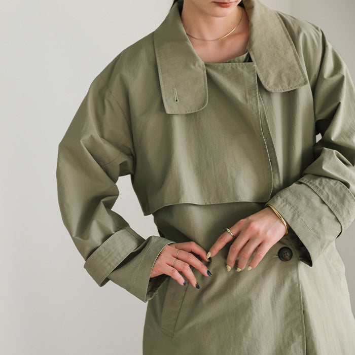 ナイロンワッシャースタンドネックコート