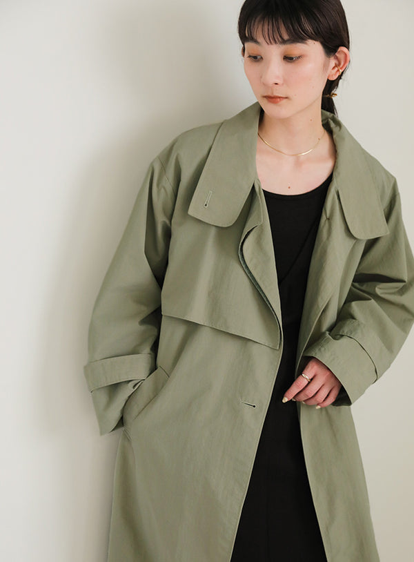 ナイロンワッシャースタンドネックコート