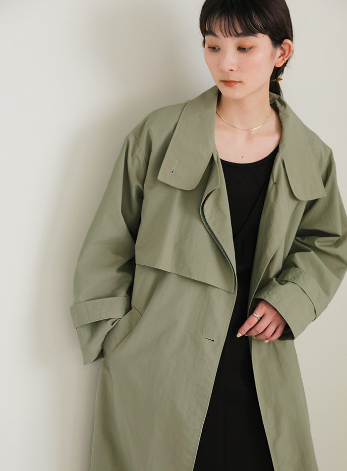 ナイロンワッシャースタンドネックコート