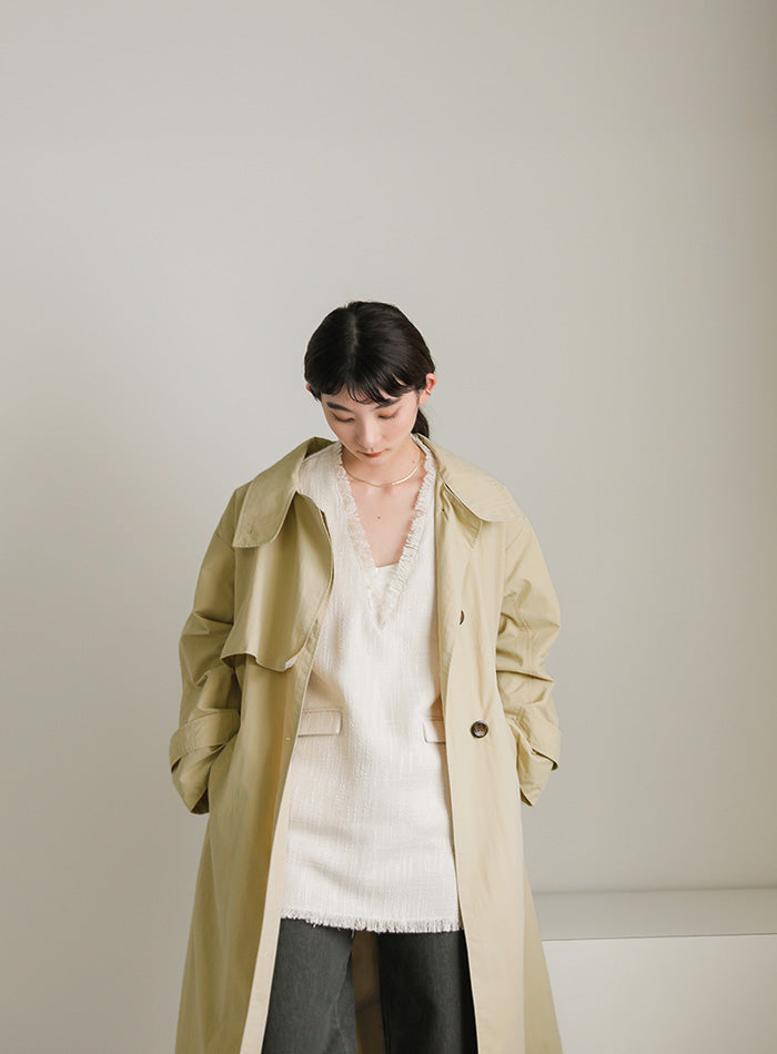 ナイロンワッシャースタンドネックコート