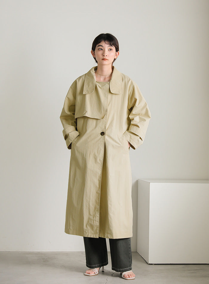 ナイロンワッシャースタンドネックコート