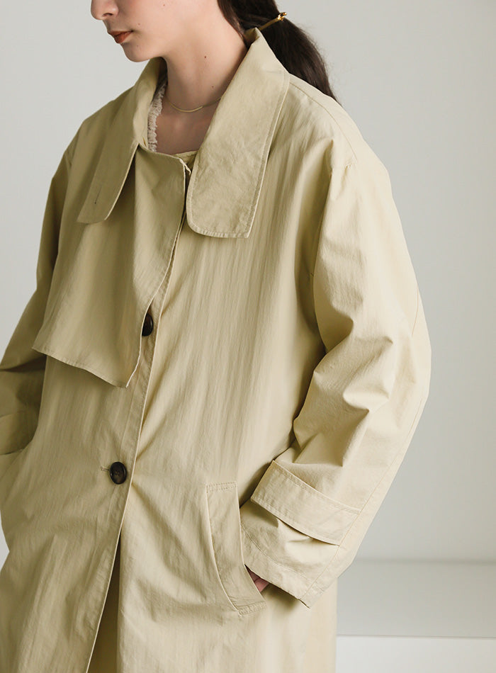 ナイロンワッシャースタンドネックコート