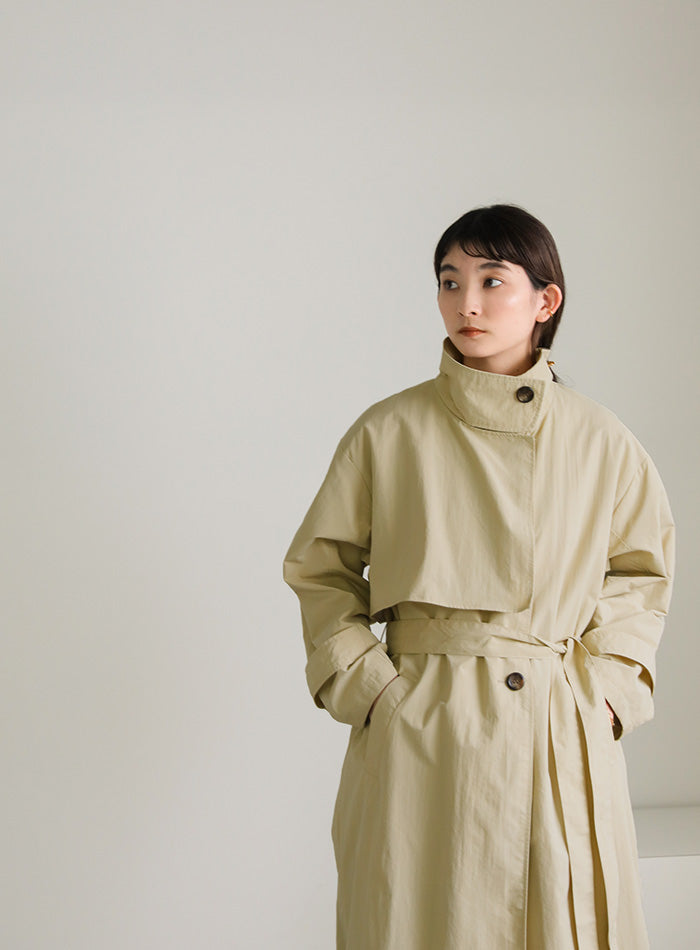 ナイロンワッシャースタンドネックコート