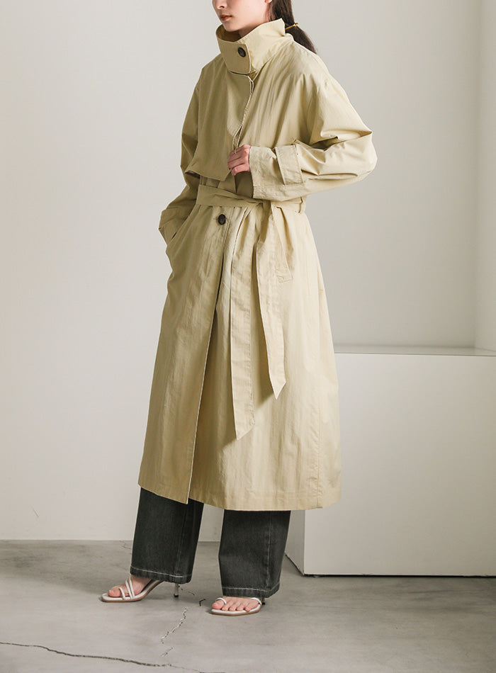 ナイロンワッシャースタンドネックコート