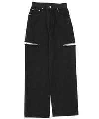 ダメージワイドデニムパンツ【SALE】