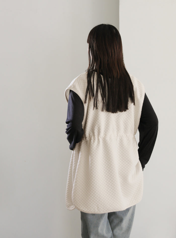 カットキルティングドロストベスト【SALE】