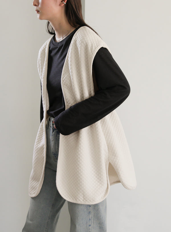 カットキルティングドロストベスト【SALE】