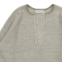 キーネックミックス編みプルオーバー【SALE】