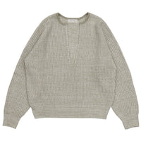 キーネックミックス編みプルオーバー【SALE】