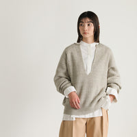 キーネックミックス編みプルオーバー【SALE】