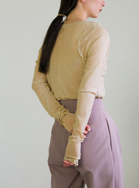 クルーネックリンキングメローシアープルオーバー【SALE】