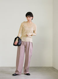 クルーネックリンキングメローシアープルオーバー【SALE】