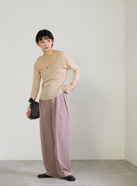 クルーネックリンキングメローシアープルオーバー【SALE】