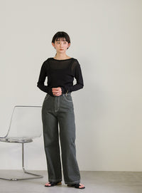 クルーネックリンキングメローシアープルオーバー【SALE】