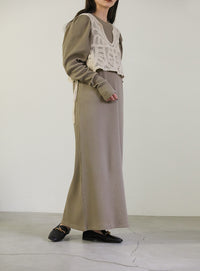 パフスリーブサーマルワンピース