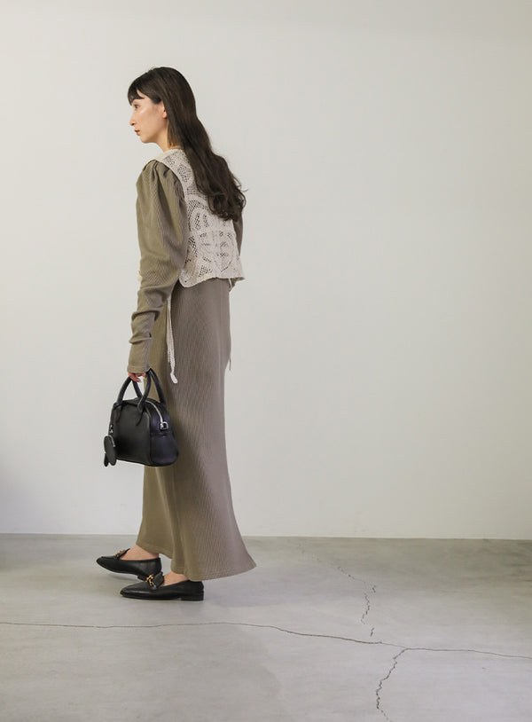 パフスリーブサーマルワンピース