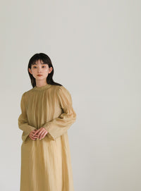 ギャザーフレアスリーブシアーワンピース【SALE】