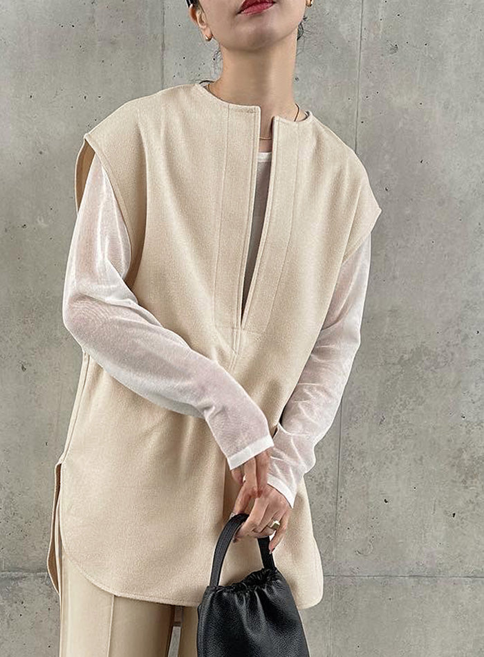 フレンチスリーブキーネックベスト【SALE】