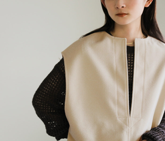 フレンチスリーブキーネックベスト【SALE】
