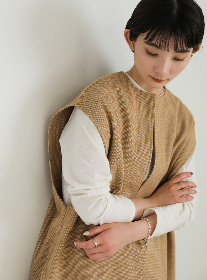 フレンチスリーブキーネックベスト【SALE】