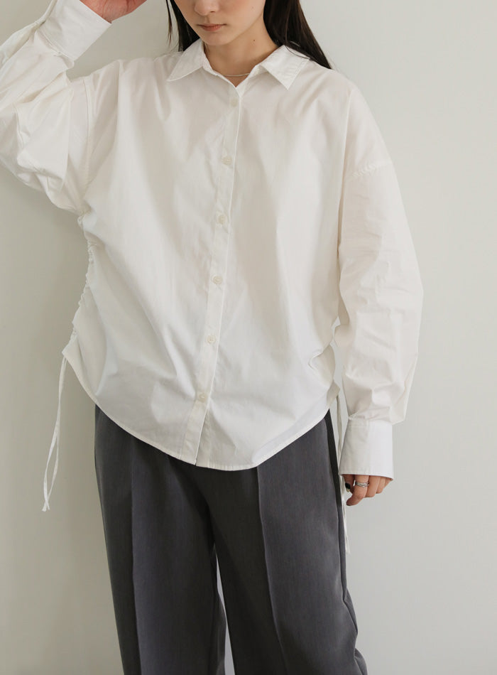 サイドシャーリングデザインシャツ【SALE】