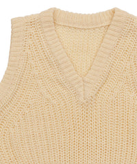 透かし編みニットショートベスト