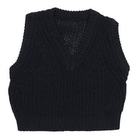 透かし編みニットショートベスト