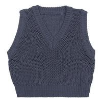 透かし編みニットショートベスト