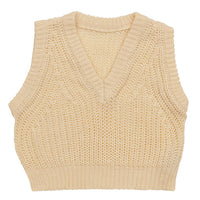 透かし編みニットショートベスト