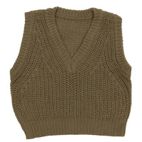 透かし編みニットショートベスト