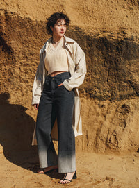 透かし編みニットショートベスト