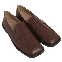 スクエアトゥフェイクレザーベーシックローファー【SALE】