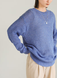 クルーネックシアーニット【SALE】