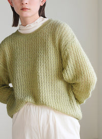 クルーネックシアーニット【SALE】