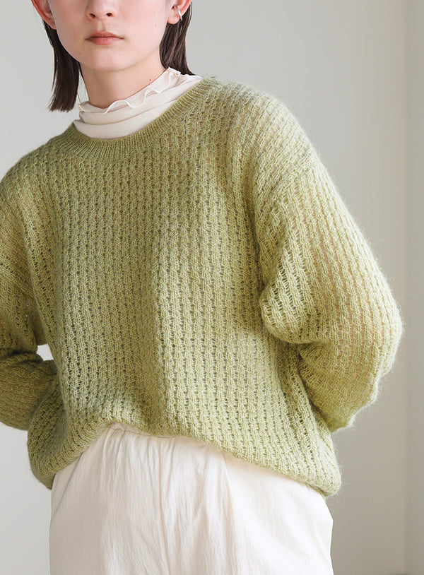 クルーネックシアーニット