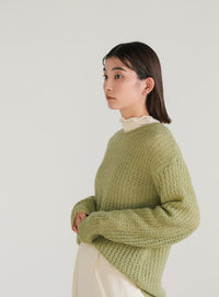 クルーネックシアーニット【SALE】