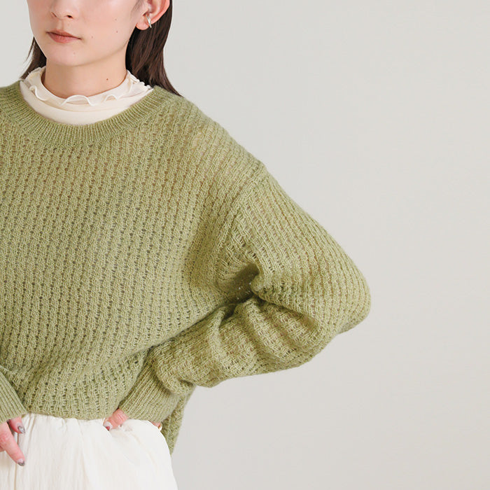 クルーネックシアーニット【SALE】
