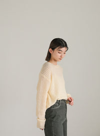 クルーネックシアーニット【SALE】