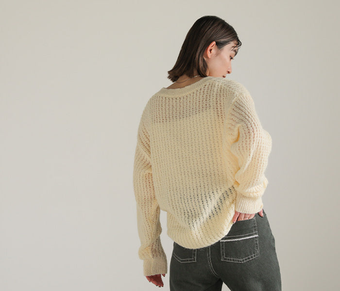 クルーネックシアーニット【SALE】