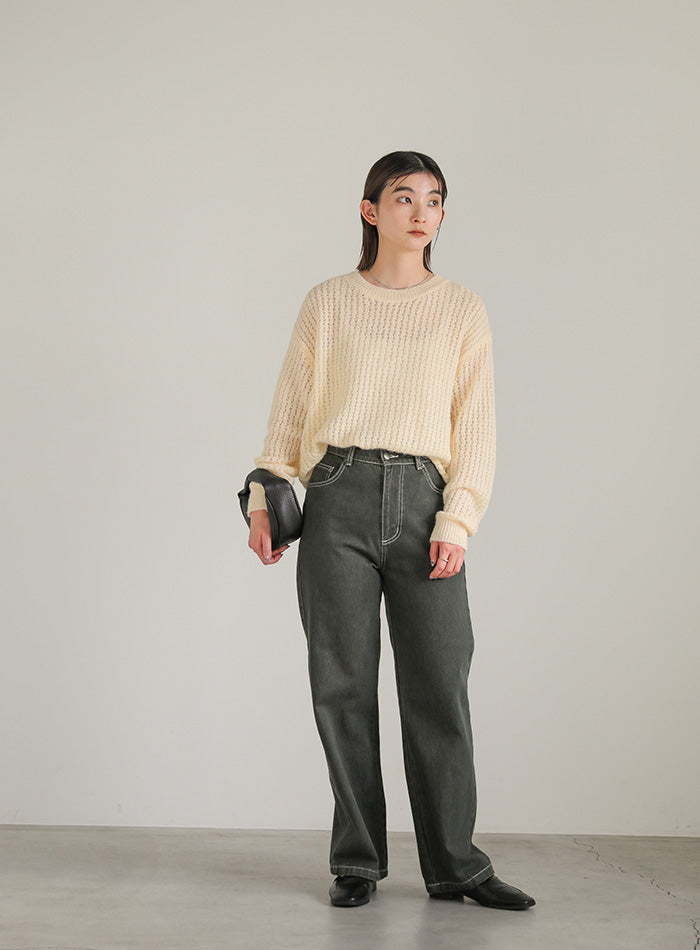 クルーネックシアーニット【SALE】