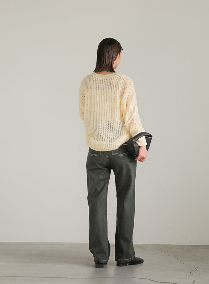 クルーネックシアーニット【SALE】