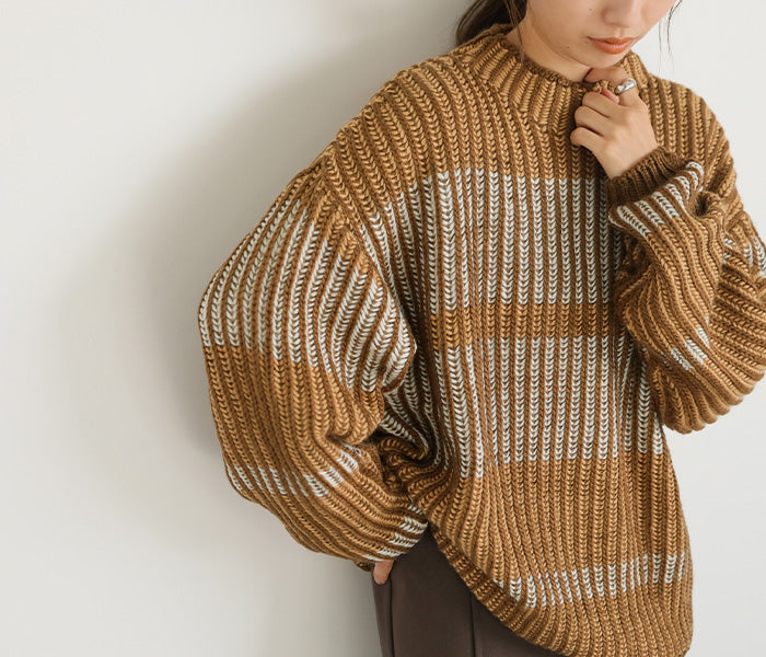 マルチカラーデザインニット【SALE】