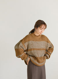 マルチカラーデザインニット【SALE】