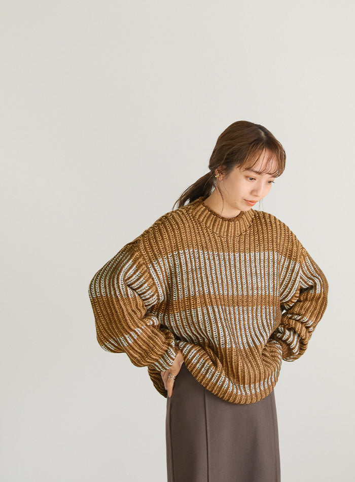 マルチカラーデザインニット【SALE】
