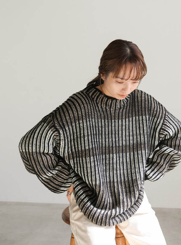 マルチカラーデザインニット【SALE】