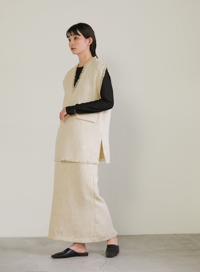 ツイードストレートスカート