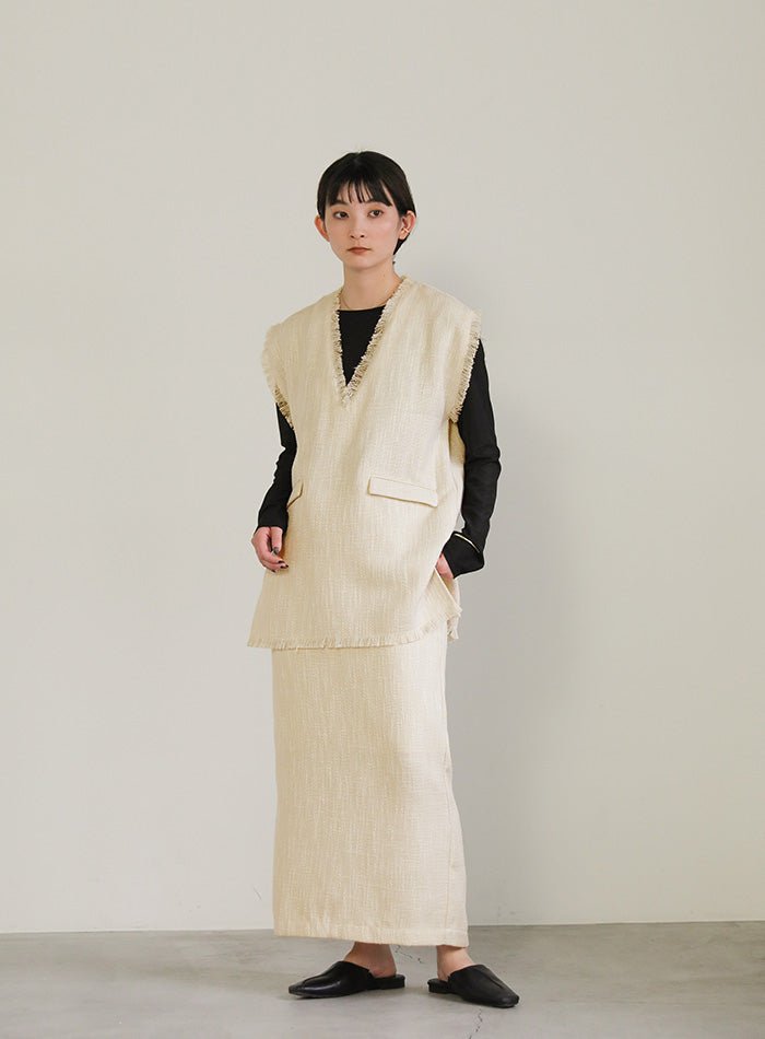 ツイードストレートスカート