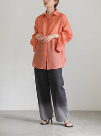 オープンスリーブシアーシャツ