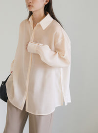 オープンスリーブシアーシャツ